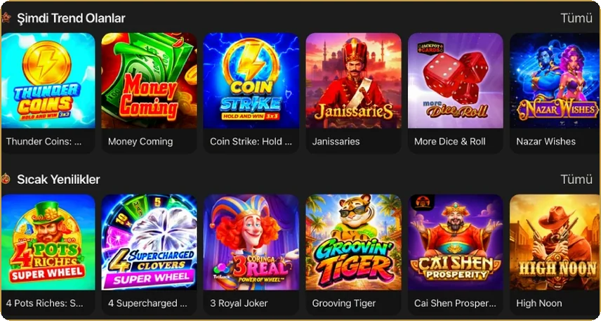 Satırlar: yükselişteki slotlar ve slot lobisindeki sıcak yeni çıkışlar