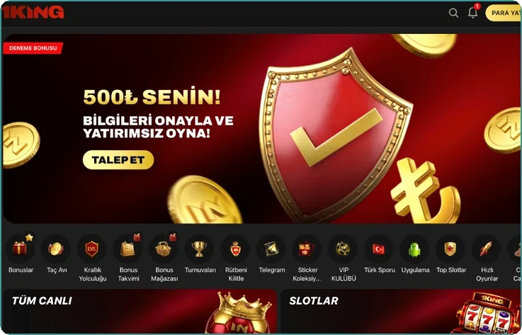Banner: kalkan simgesi, 500 TL tutarı ve alttaki talep butonu