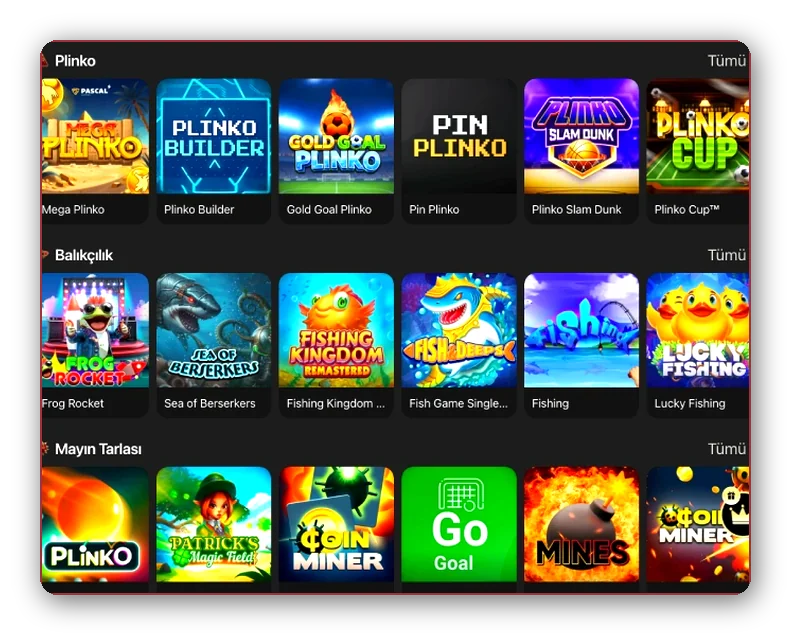 Satırlar: Plinko, balıkçılık oyunları ve Maya temalı slotlar